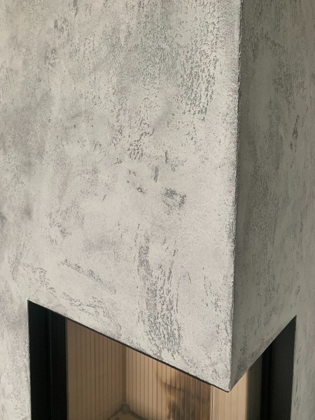 moderní krb, povrchová struktura beton