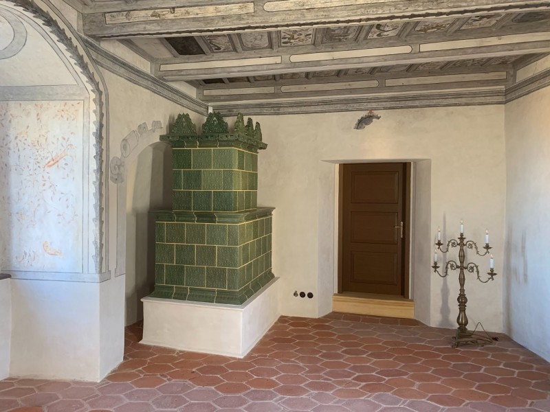 historická kachlová kamna zámek Vimperk